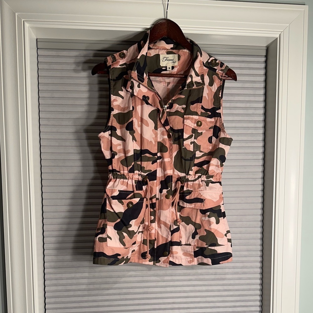 Pink and green camo vest